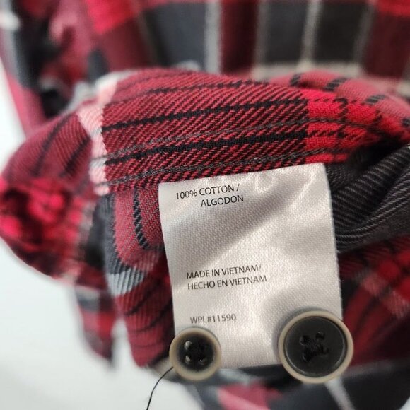 Weatherproof Vintage Men's Plaid Button Down Shirt in Red and Black -‎ Size XL - Picture 6 of 6